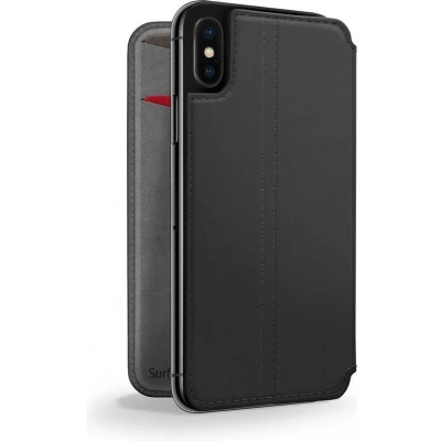 Afbeelding van Apple iPhone X Hoesje Echt leder Twelve South Bookcase Zwart Telefoonhoesje