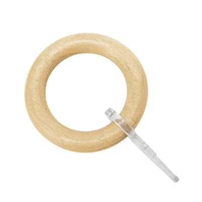 Afbeelding van GARDINIA gordijnringen voor gordijnroedes Ø 25 mm, met gordijnhaken, 10 stuks, ringbreedte 8,5 hout, beuken