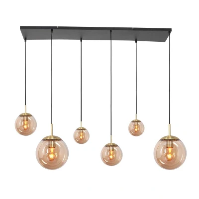 Afbeelding van Steinhauer Hanglamp bollique L 120 cm B 25 6 lichts 3499 messing