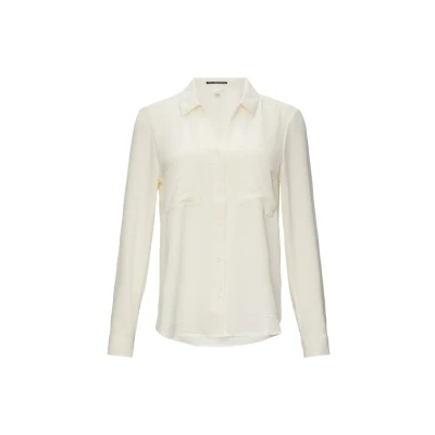 Afbeelding van QS MIT Brusttaschen Overhemdblouse, Dames, Maat: 44, Creme