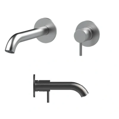 Afbeelding van SB Round 316 inbouw wastafelmengkraan Gun Metal PVD 162mm