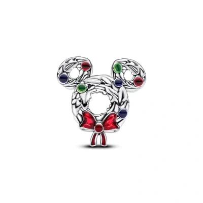 Afbeelding van Pandora 793531C01 Mickey Mouse Christmas Wreath Bedel inStock horloge GroenRoodZilverkleurZwart