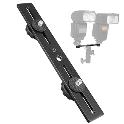 Afbeelding van WANGCL Dual Flash Beugel Statief Mount 1/4 &quot;Dual Camera Extension Bar 8 voor