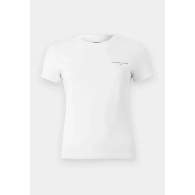 Afbeelding van Tommy Jeans SLIM Linear TEE Tshirt basic, Dames, Maat: 32, Ancient white