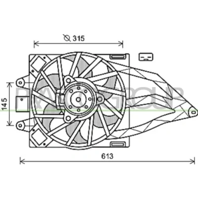 Afbeelding van PRASCO FT122F005 Radiator Ventilator 315mm FIAT: Panda II Hatchback (169) 1.1, 1.4, 1.2 Natural Power, 1.2, 1.4 4x4