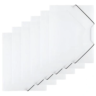 Afbeelding van D.RECT Verzamelmap, 6 stuks, postmap van kunststof/PP met elastiek, elastische map plastic, voor DIN A4, transparant