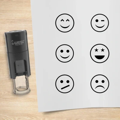Afbeelding van CombiCraft stempelset Smiley blauw met 6 stempels