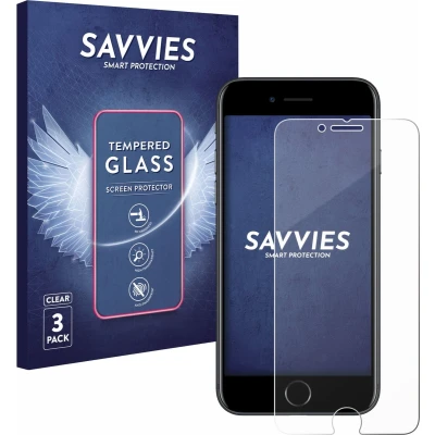 Afbeelding van Savvies Glas Screenprotector voor Apple iPhone 7 / 8 Gehard Beschermglas 9H (3 Stuks)