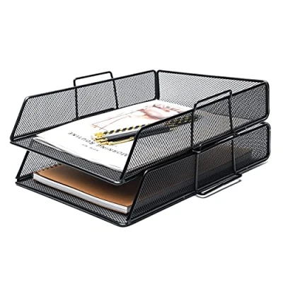 Afbeelding van EXERZ Papiersorteer/dienblad/bureauorganizer/bestandshouder 2 stuks gaas multifunctioneel voor kantoor, school, studie