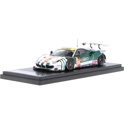 Afbeelding van het 1:43 Diecast model van De Ferrari 488 GTE Evo 3.9L Turbo V8 Team Spirit of Race #55 24H LeMans 2021. coureurs waren D. Camron / M. Griffin en Perel. fabrikant schaalmodel is Looksmart.Dit all