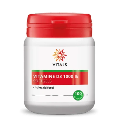 Afbeelding van Gratis Verzending: 2x Vitals Vitamine D3 1000IE 100 capsules