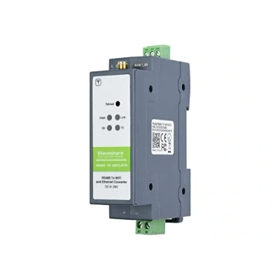 Afbeelding van Waveshare RS485 to WiFi/Ethernet Module Rail Mount Serial Server Modbus MQTT Gateway Supports Transparent Transmission Mode