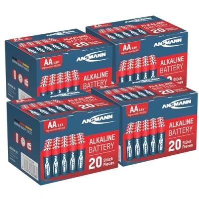 Afbeelding van ANSMANN alkaline batterij Mignon AA / LR06 1,5 V/Longlife voordeelpakket in een praktische voorraaddoos 80 stuks
