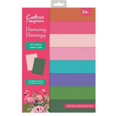 Afbeelding van CC Flamazing Flamingos Luxury Linen Cardstock Set A4