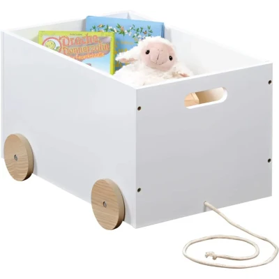 Afbeelding van Kesper Houten Speelgoedkist op Wielen, 50x35x30cm