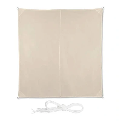 Afbeelding van Relaxdays schaduwdoek vierkant, waterafstotend, uv bestendig, met scheerlijnen, terras, balkon, BxD: 3 x m, beige