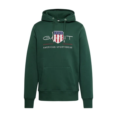 Afbeelding van GANT Archive Shield Hoodie, Heren, Maat: Small, Grün (tartan green)