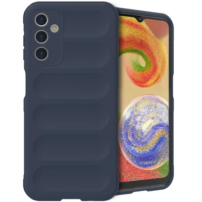 Afbeelding van Samsung Galaxy A14 (4G) Hoesje Siliconen en TPU (zacht) iMoshion Softcase/Backcover Donkerblauw Telefoonhoesje
