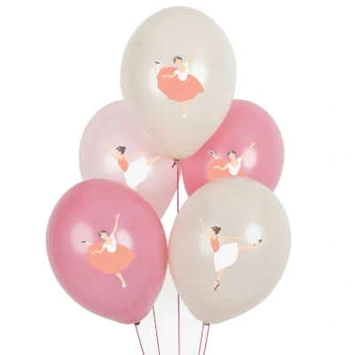 Afbeelding van My Little Day bedrukte ballonnen ballerina ballet themafeest kinderfeest latex