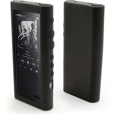 Afbeelding van iGadgitz U6754 Siliconen Skin Case Cover voor Sony Walkman NW ZX300 Hoge Resolutie Audio MP3 speler + Screen Protector Zwart