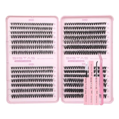 Afbeelding van Cluster Lashes Kit 560 stuks individuele wimpers, 30D + 40D 50D 60D Lash Clusters Kit, natuurlijke D krul clusterwimpers, 8 16 mm, doe het zelf wimperextensions met bond&amp;seal
