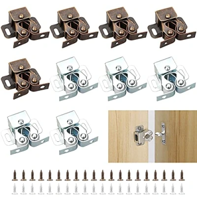 Afbeelding van YEYIT 10 stuks kast deur Dubbele bal Roller Catch Latch met 40 schroeven voor kasten, meubels