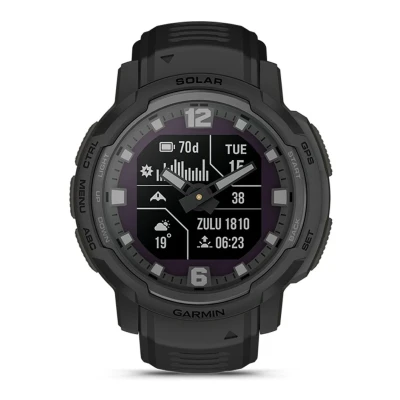 Afbeelding van Garmin heren Instinct Crossover Solar Graphite smartwatch 010 02730 01 in de kleur Zwart