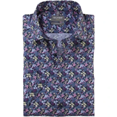 Afbeelding van OLYMP Luxor Comfort Fit Overhemd Korte mouw blauw/geel