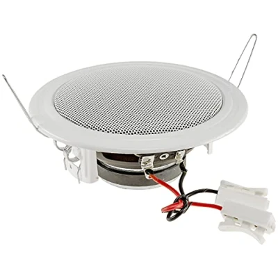 Afbeelding van ChiliTec Inbouwluidspreker, plafondluidspreker, 60 W, platte inbouwplafond, muur, rond, 135 mm, luidspreker voor kantoor, keuken, woonkamer, thuisbioscoop, wit