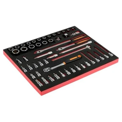 Afbeelding van Bahco Foaminlay Fit&amp;Go 3/3 met doppen en toebehoren 1/2&quot; schroevendraaierdopsleutels 53 delig FF1A130