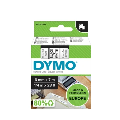 Afbeelding van Dymo 43613 (S0720780) Tape Zwart op wit (6 mm)