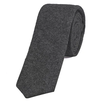 Afbeelding van DonDon heren stropdas 6 cm katoen basaltgrijs