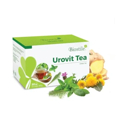 Afbeelding van Biostile Urovit Tea 30 theezakjes met een hoogwaardige kruidenmix ter ondersteuning van de nier en blaasfunctie