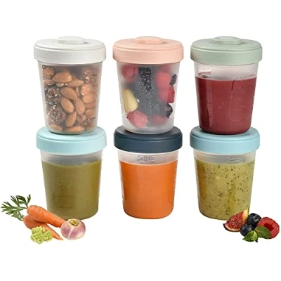Afbeelding van Béaba, Set van 6 opbergclips, stapelbare en in elkaar grijpende potten, 100% luchtdicht, schaalverdeling, markeringszone, invriezen, opslag moedermelk (6 x 250 ml)