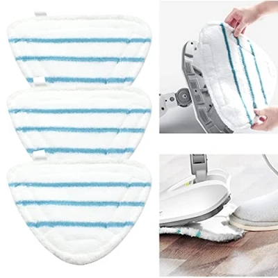 Afbeelding van reservedoeken, stoomreiniger, vloerdoeken, stoombezem, pad 3 stuks reservepads met driehoekige moppads, duurzaam voor stoomreinigers,