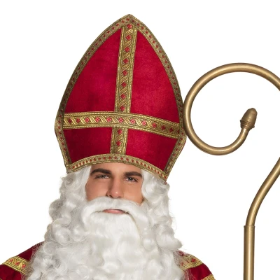 Afbeelding van Boland Mijter Sinterklaas Één maat Volwassenen Mannen Sint &amp; Piet Pakjesavond Intocht