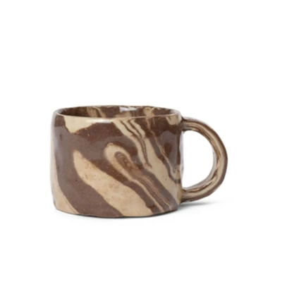 Afbeelding van Ferm Living Ryu mok laag 20 cl Sand brown