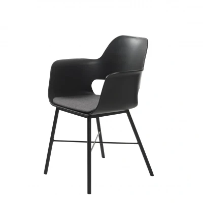 Afbeelding van Nordic Home Rosie armstoel zwart Metaal