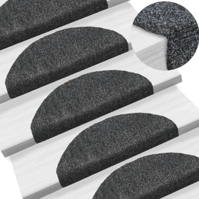 Afbeelding van Trapmatten zelfklevend 5 st 65x21x4 cm naaldvilt donkergrijs