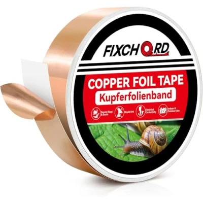 Afbeelding van FIXCHORD Koper Slakken Tape Slakkenafschrikmiddel, Slakkenafschrikking Barrièretape Slakkenafweer Zelfklevende Slakkenafschrikmiddel voor &amp; Naaktslakken 20M*30mm