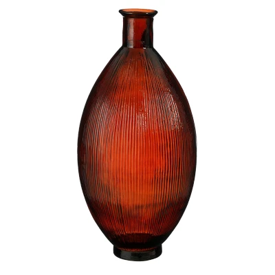 Afbeelding van Firenza Fles Vaas H59 x Ø29 cm Gerecycled Glas Donkerbruin