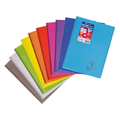 Afbeelding van Clairefontaine 376401C Koverbook Spiraalschrift A4 21x29,7 cm 80 blad geruit Séyès Wit papier 90 g Polypro omslag Willekeurige kleur