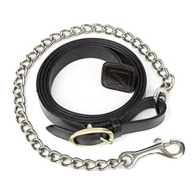 Afbeelding van LeMieux Leren drafketting voor paarden in bruin afneembaar eenvoudig te gebruiken triggerclip One Size