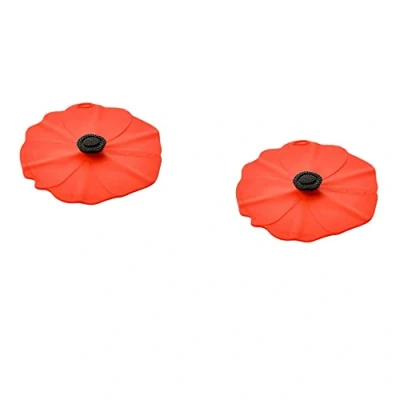 Afbeelding van Drink Cover Poppy klaproos Set van 2 10cm Charles Viancin