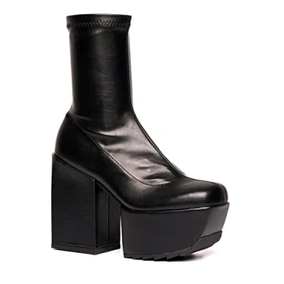 Afbeelding van LAMODA Dames Pretty Please Mid Calf Boot, Black PU, 36 EU