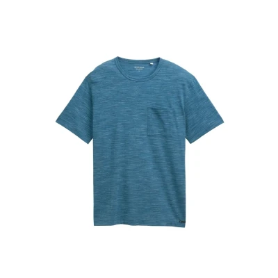 Afbeelding van TOM Tailor IN Melangeoptik MIT Brusttasche Tshirt basic, Heren, Maat: 3XL, Real teal blue multi inject