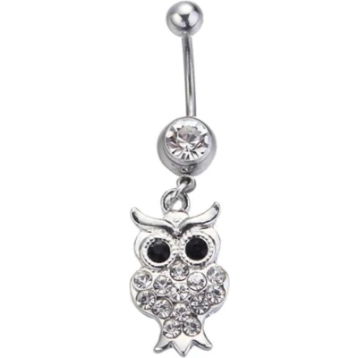 Afbeelding van Fako Bijoux® Navelpiercing Uiltje Wit