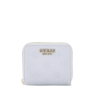 Afbeelding van GUESS Portemonnee Cresidia SLG Zip Around Wallet Powder Blue Lichtblauw