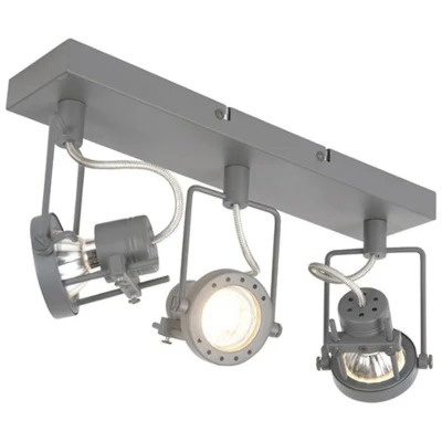 Afbeelding van QAZQA suplux Industriele Plafondspot Spotje Opbouwspot 3 lichts L 360 mm Donkergrijs Industrieel Woonkamer Slaapkamer Keuken