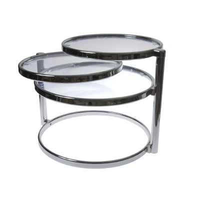 Afbeelding van Leitmotiv Bijzettafel double swivel Chrome